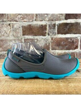 Crocs Duet Busy Day Skimmer Slip On Gray & Turquoise Sneaker Sz 8